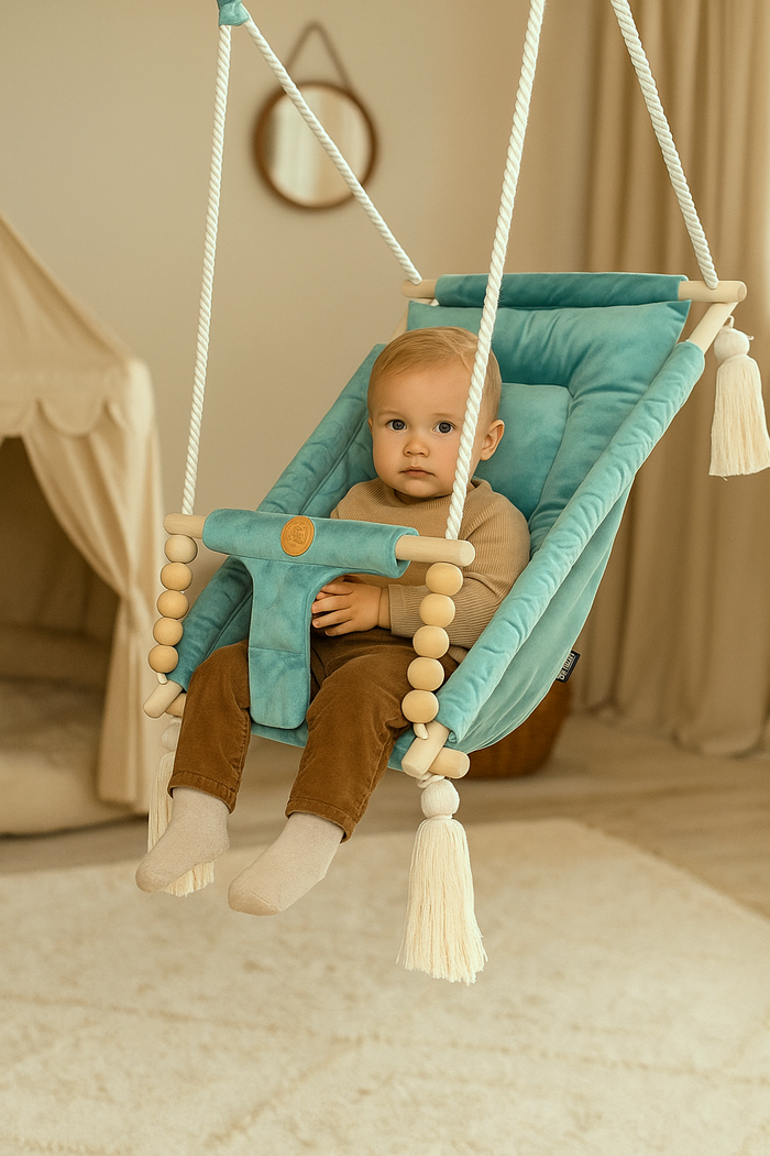 Reclining swing — velvet, sage