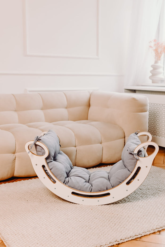 Wooden Montessori rocker M with cushion