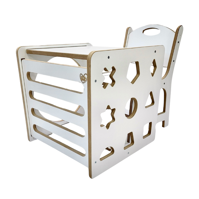 Montessori activity cube set with chair