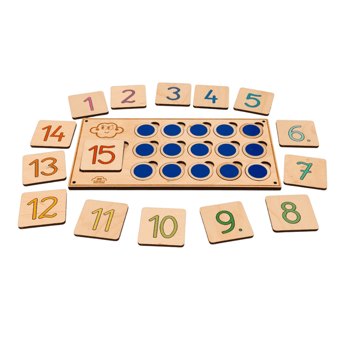 Wooden Montessori number and counting set