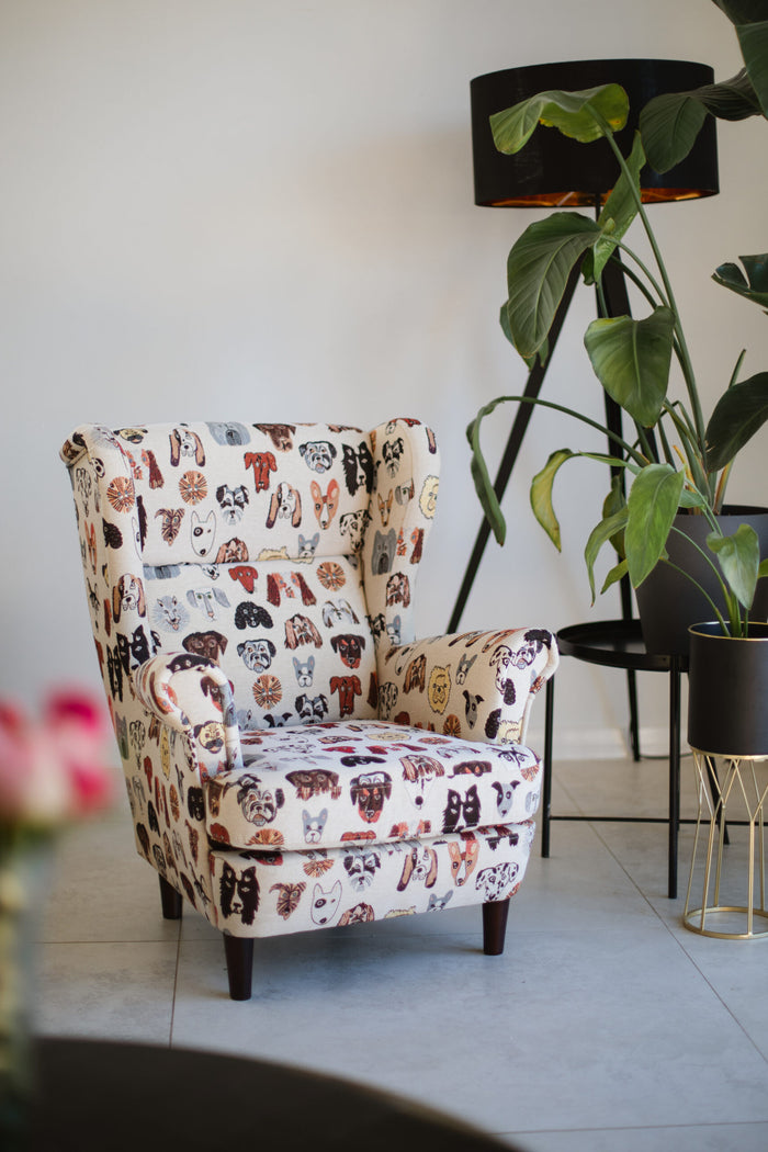 Children’s wingback chair — jacquard