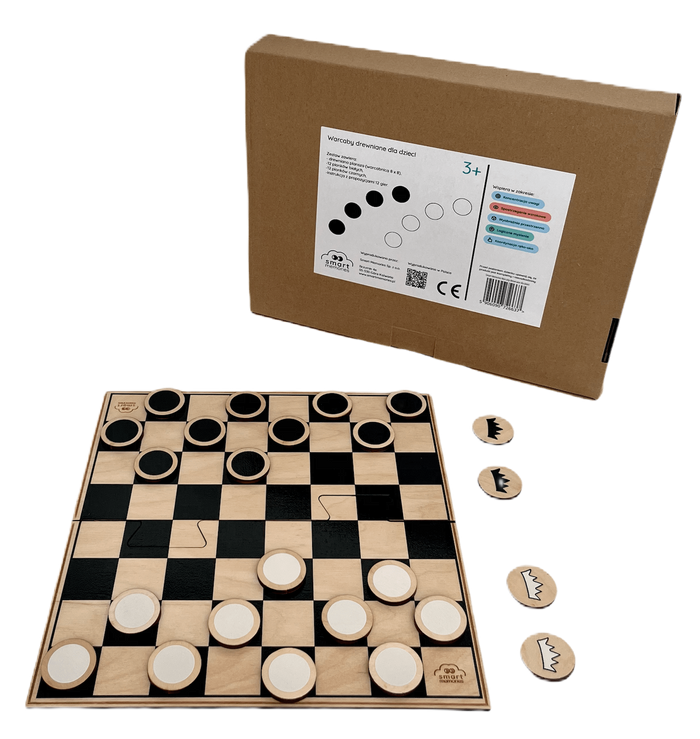 Wooden draughts set for children