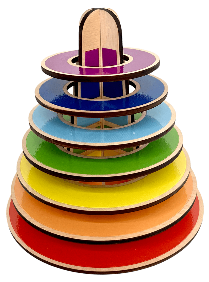 Wooden stacking rings — Pyramid tower