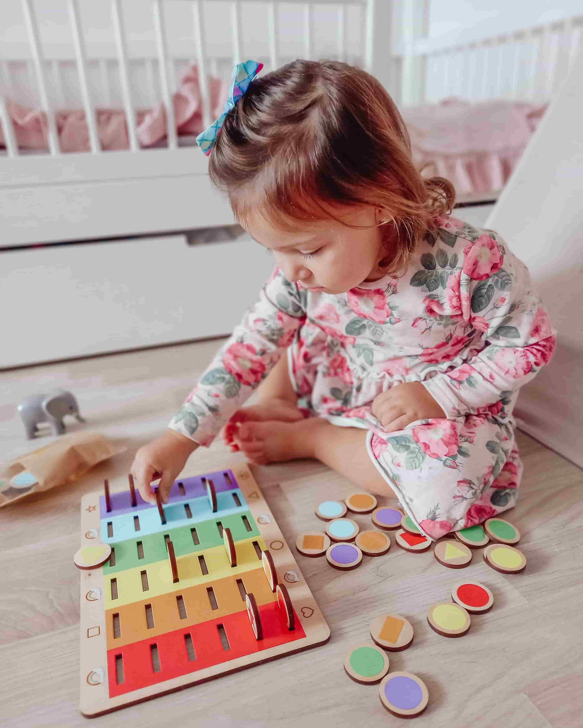 Wooden Montessori shape and colour sorter