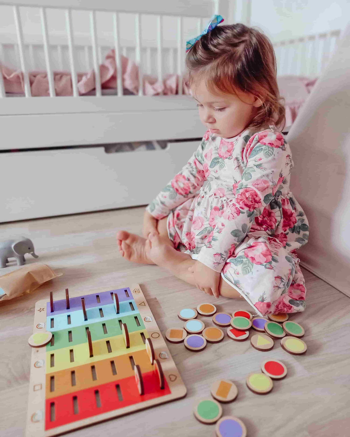Wooden Montessori shape and colour sorter