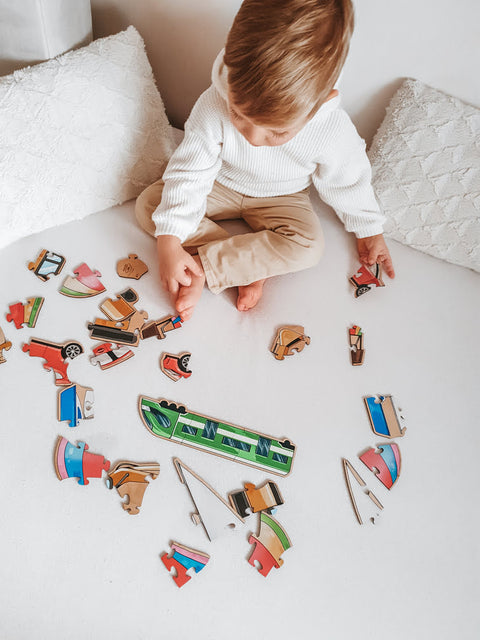 Progressive wooden puzzles — Vehicles