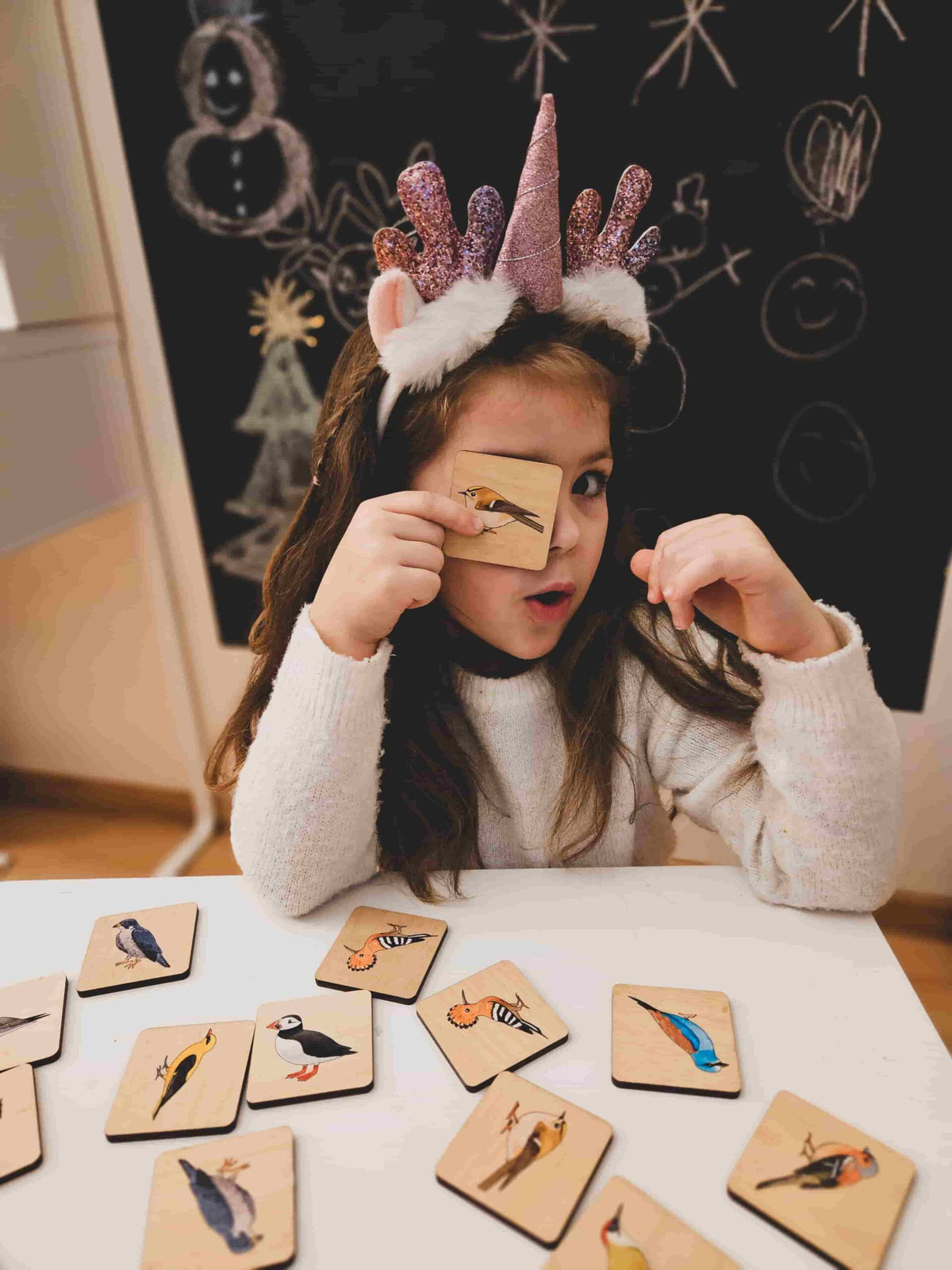 Drewniana gra memory – Ptaki Europy z kartami edukacyjnymi
