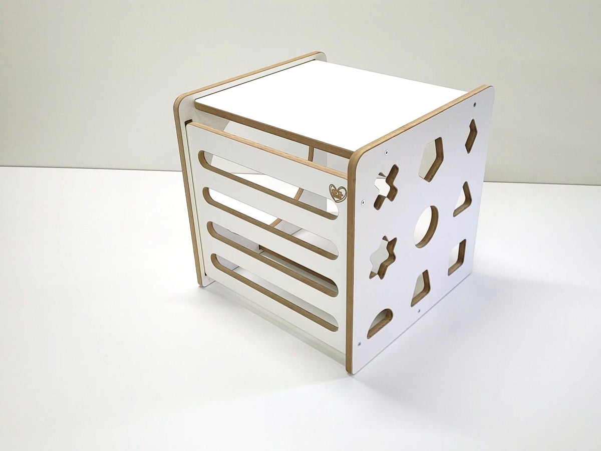 Montessori-Kletterwürfel-Set mit Rutsche