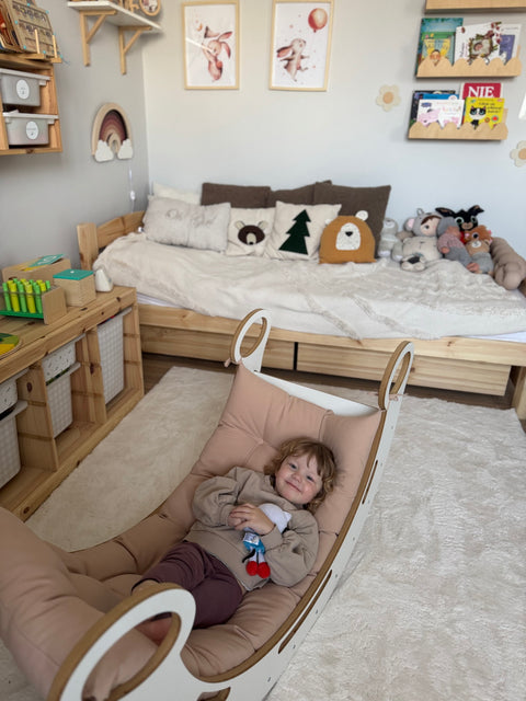 Drevené Montessori húpadlo L s vankúšom