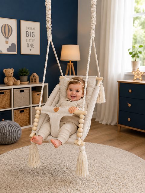 Reclining swing — velvet, ivory