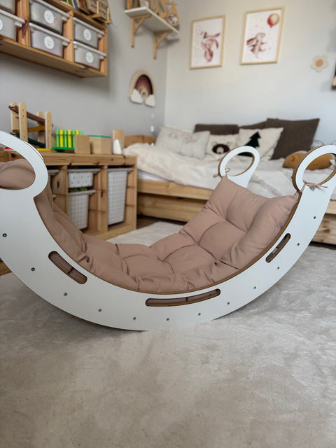 Montessori-Holzwippe XL mit Kissen