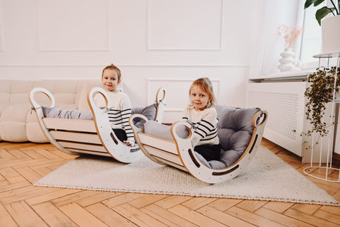 Wooden Montessori rocker M with cushion