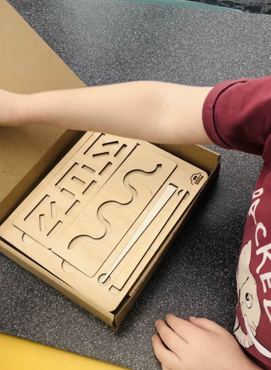 Wooden pre-writing boards for fine motor skills