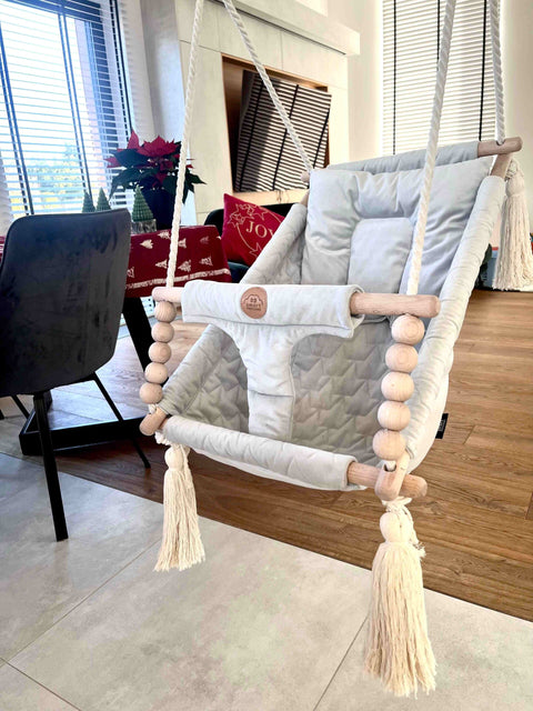 Reclining swing — velvet, silver