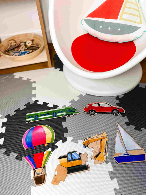 Progressive wooden puzzles — Vehicles