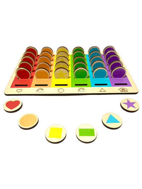 Wooden Montessori shape and colour sorter