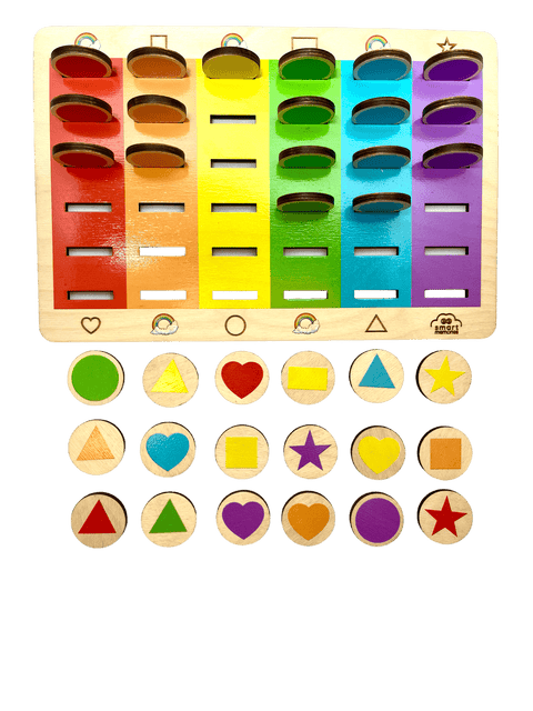 Wooden Montessori shape and colour sorter