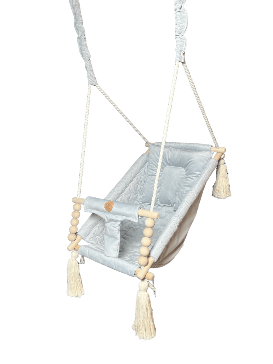 Reclining swing — velvet, silver