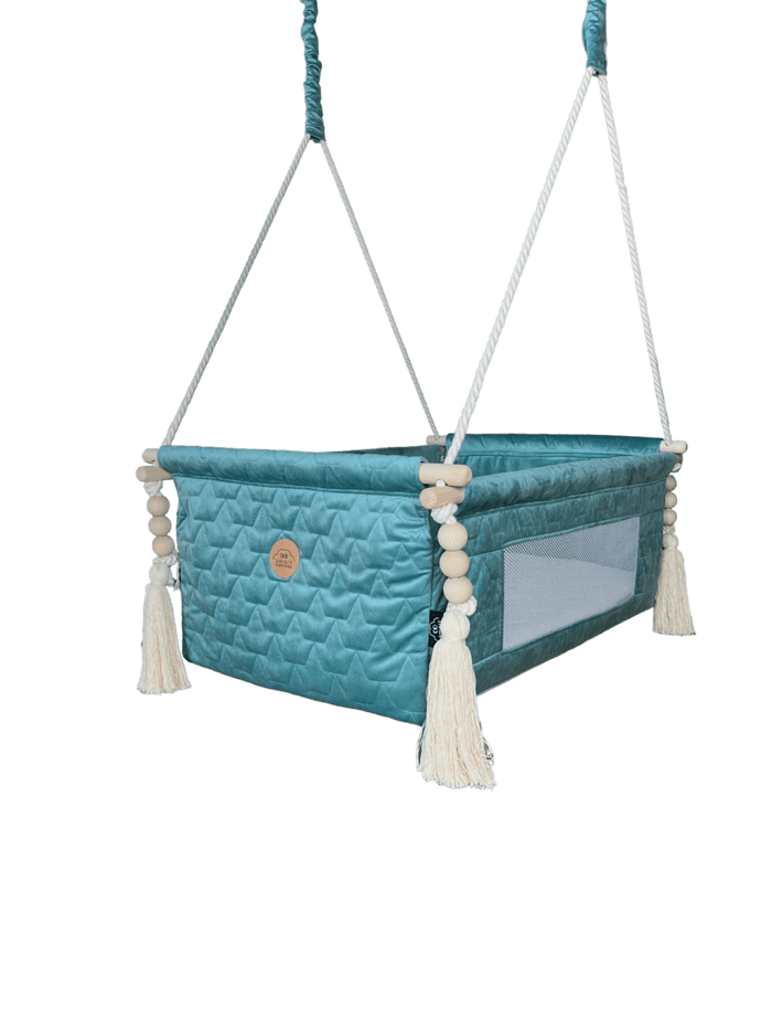 Hanging baby cradle — sage