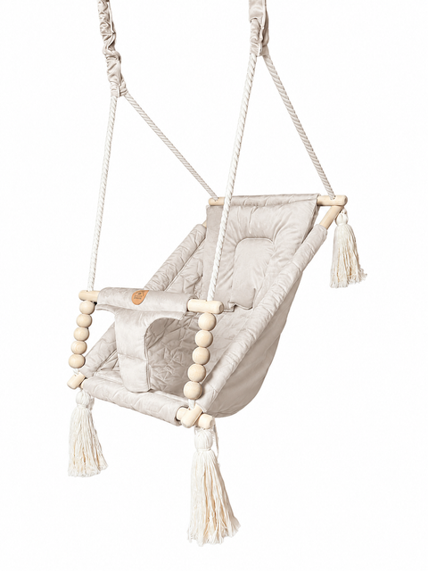 Reclining swing — velvet, ivory