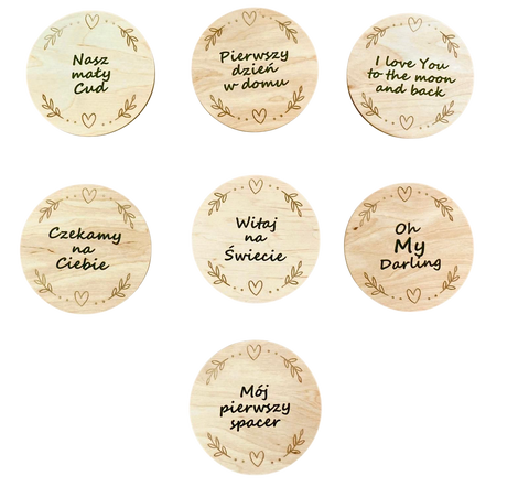 Personalised wooden baby milestone cards