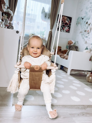 Velvet shell swing for children (camel beige)
