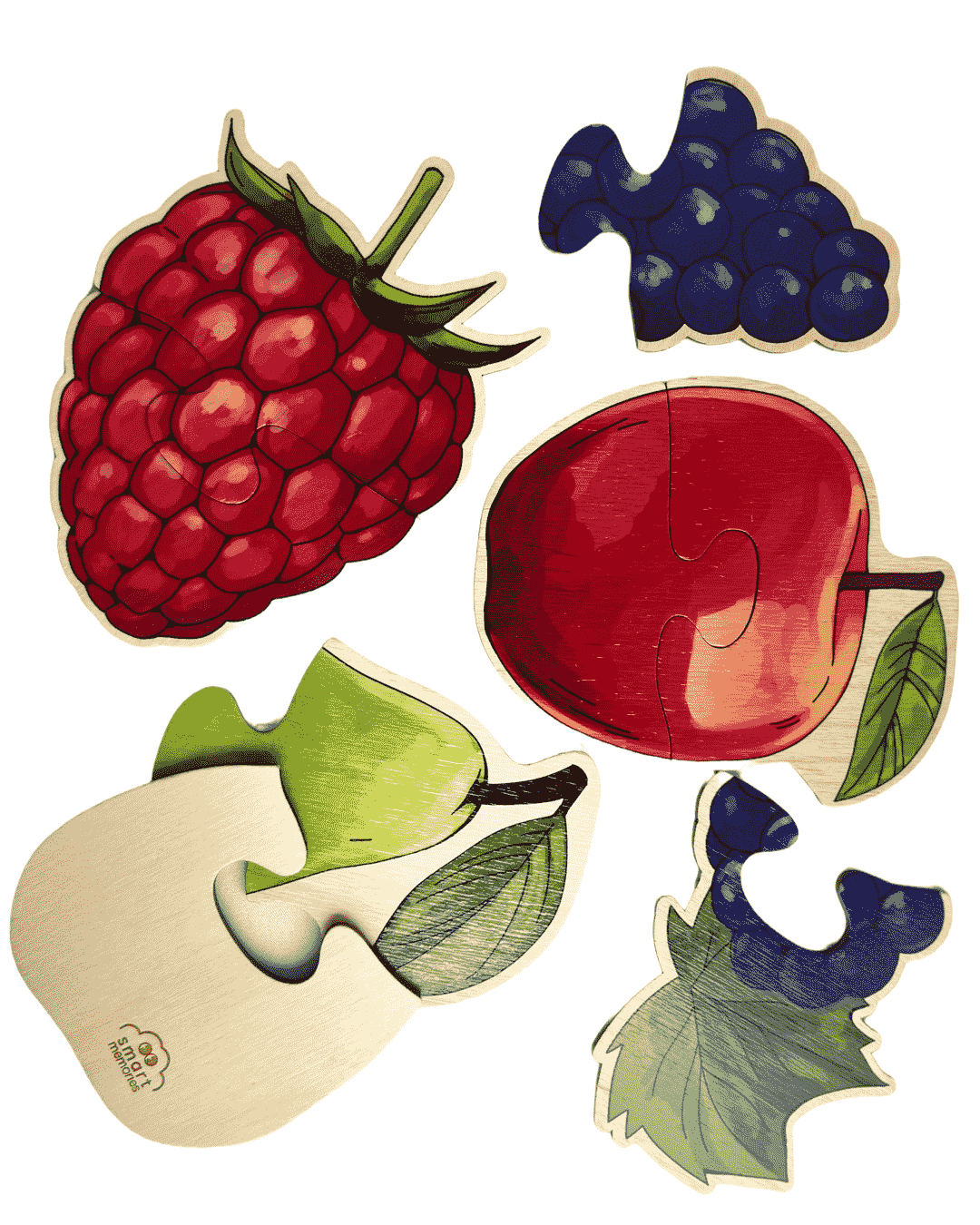 Two-piece wooden puzzles — Fruit