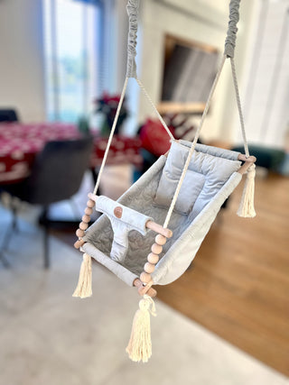 Reclining swing — velvet, silver