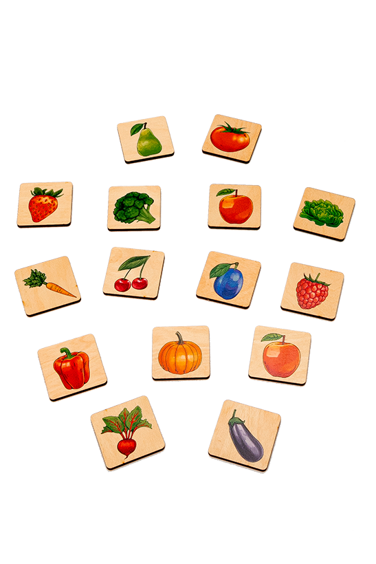 Wooden memory game — Fruit and vegetables