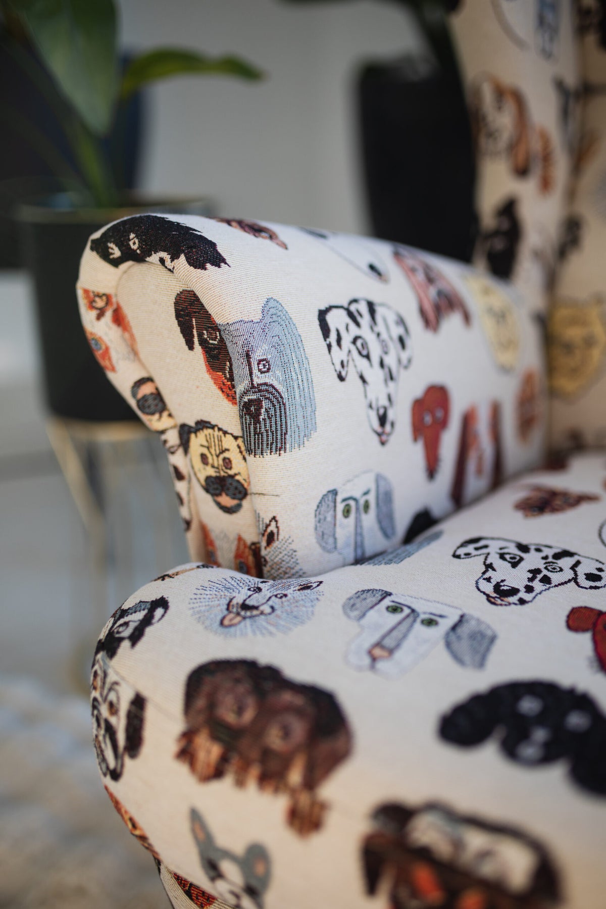 Children’s wingback chair — jacquard