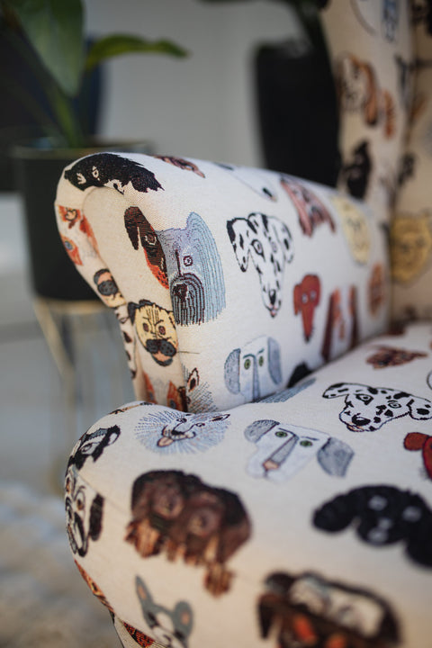Children’s wingback chair — jacquard