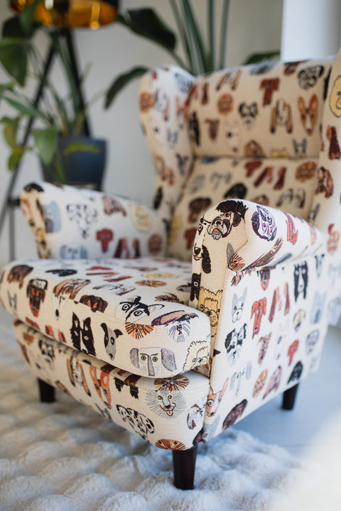 Children’s wingback chair — jacquard