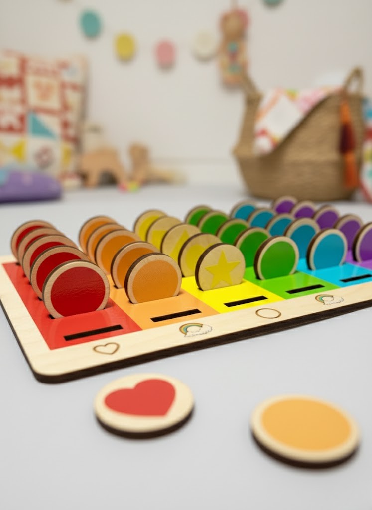Wooden Montessori shape and colour sorter