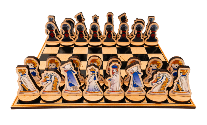 Wooden chess set for children
