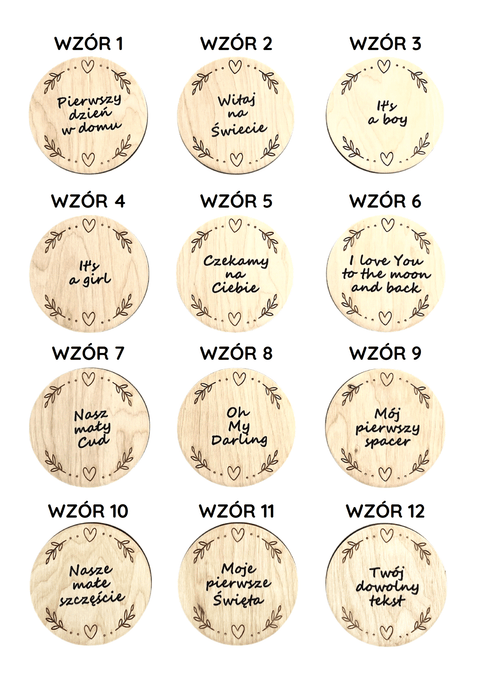 Personalised wooden baby milestone cards