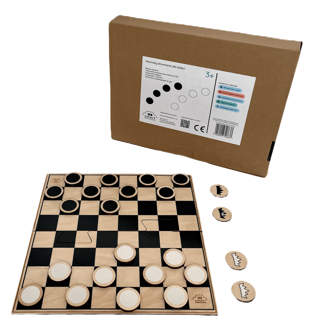 Wooden draughts set for children